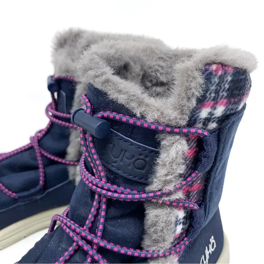 RYKA Aubonne Outdoor Winter Boot Blue Grey Pink 7